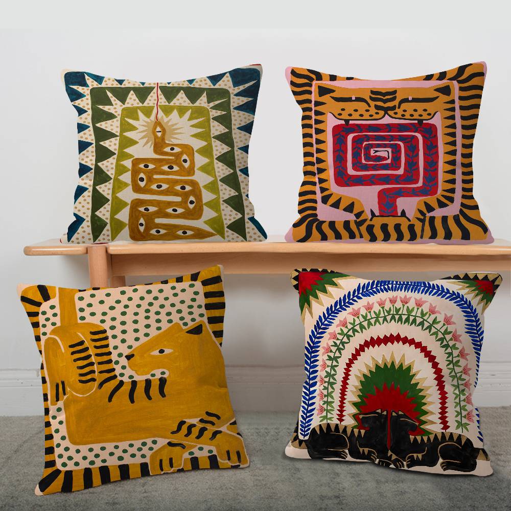 Home Textiles Egypt - Ancient Egypt Abstract Colorful Tiger Leopard