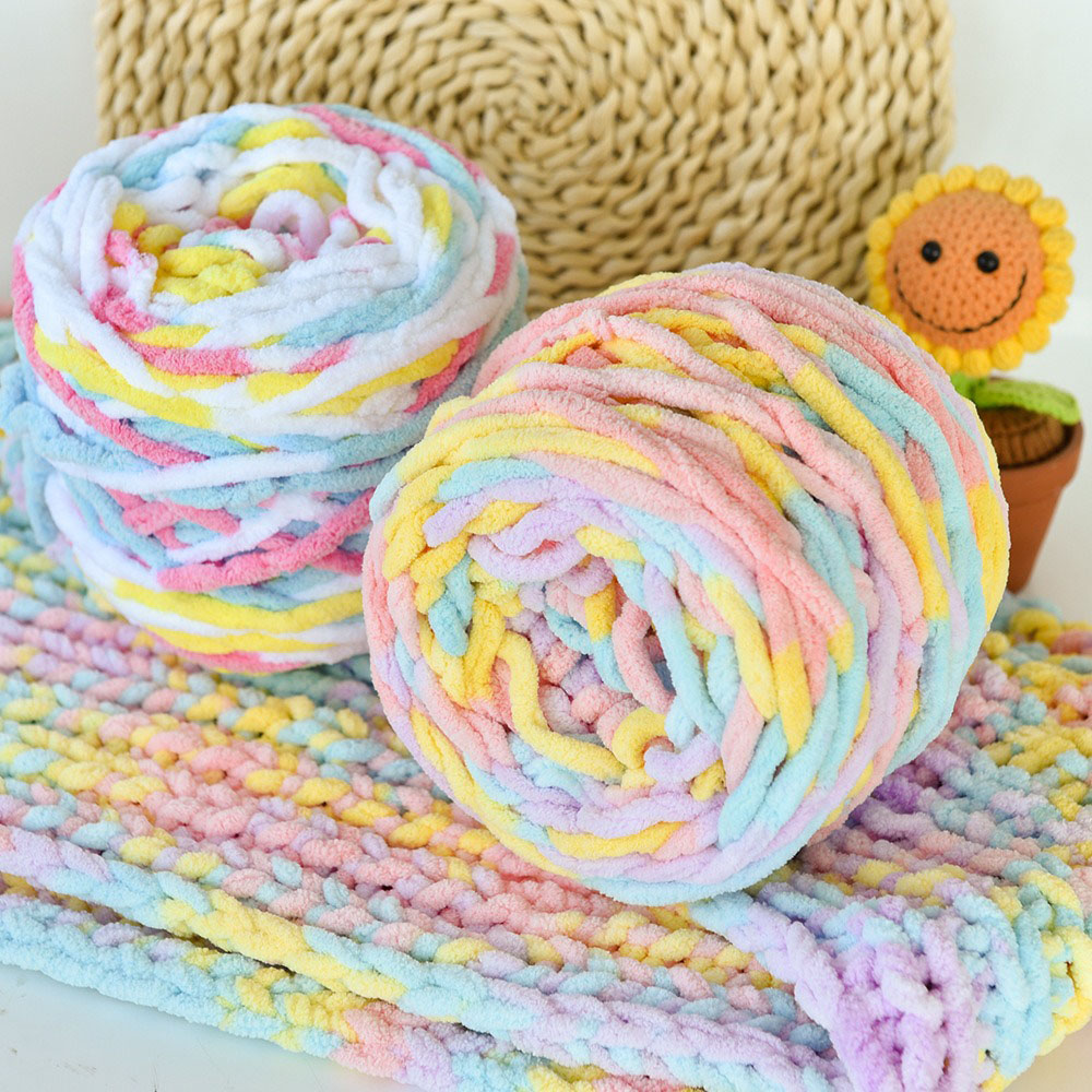 Wool Blanket Herringbone - 100g/Ball Blended Colorful Dye Ice Strip
