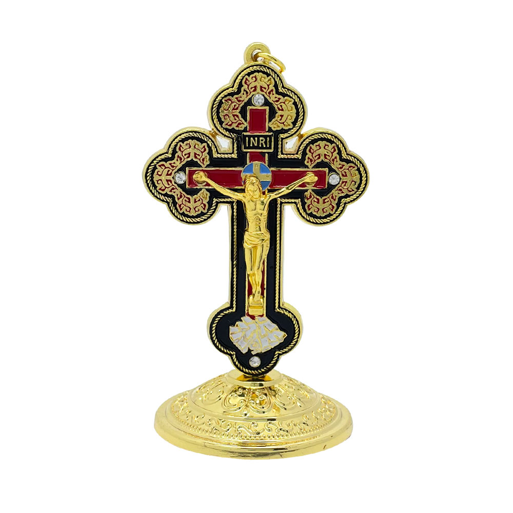 Home & Hotel Textiles Private Limited - New2026 Catholic Standing Crucifix Gold Enamel