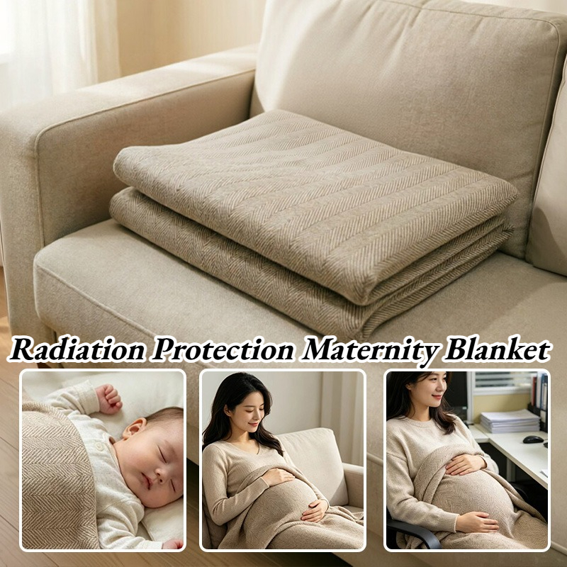 Wool Blanket Herringbone - Radiation Protection Maternity Blanket EMF Faraday