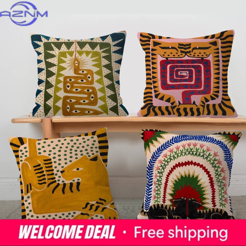 Home Textiles Egypt - Ancient Egypt Abstract Colorful Tiger Leopard