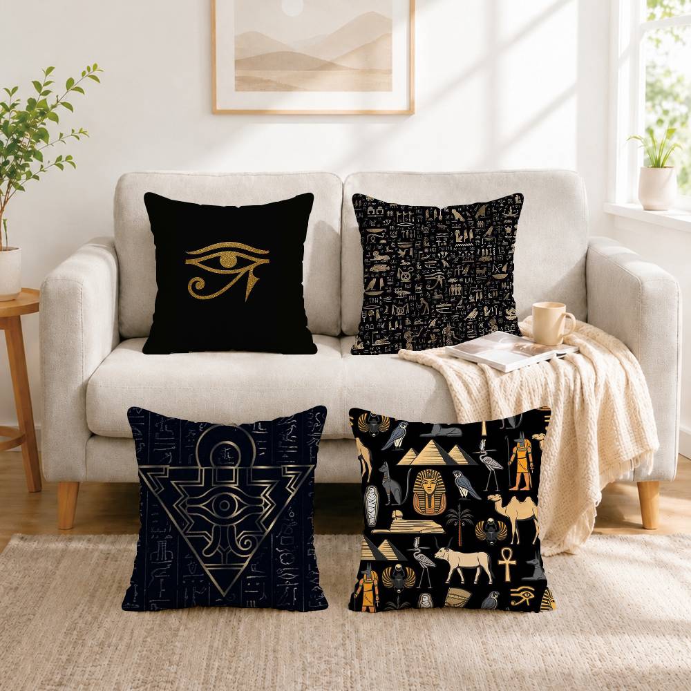 Home Textiles Egypt - Ancient Egypt hieroglyph Square Double-Sided printed