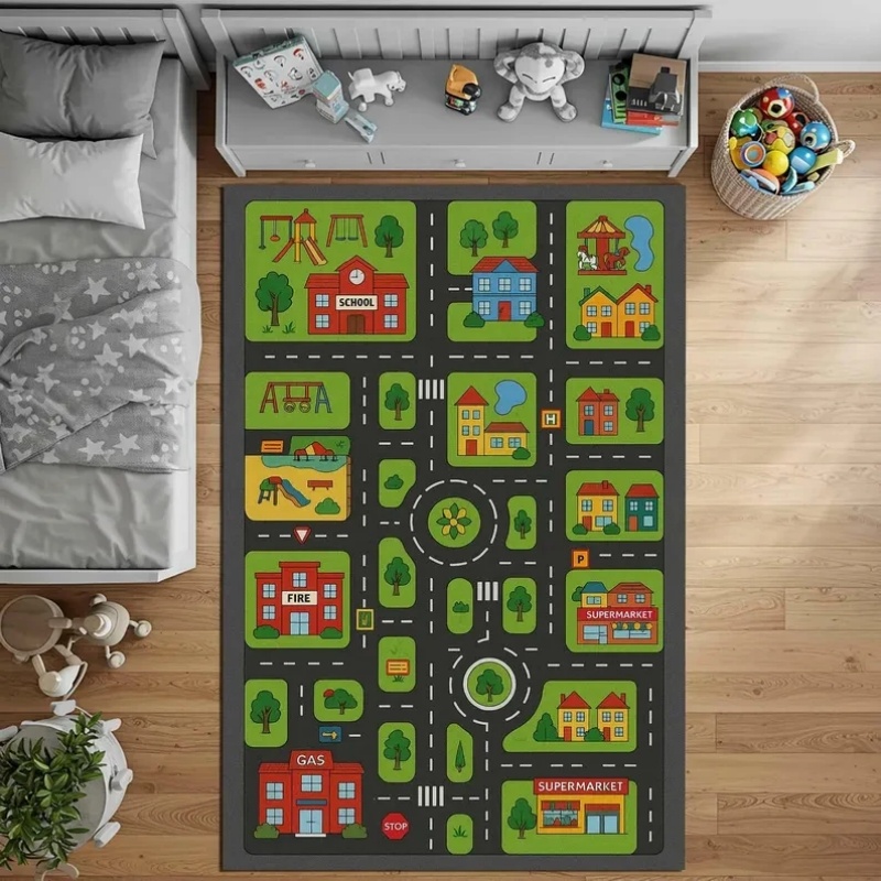 Home Textiles Rug - Kids City Road Map Play Mat