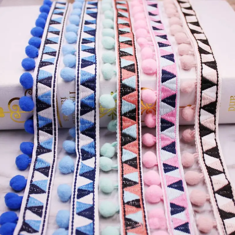 Home Ec Textiles - 1-10Yards Pompoms Lace Trim Ball Ribbon