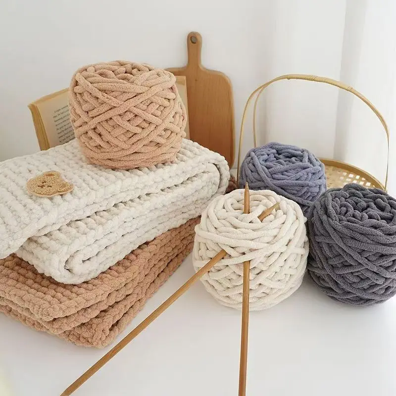 3PCS 300g Chenille Knitting Ya - Wool Blanket Herringbone ulasan dan harga