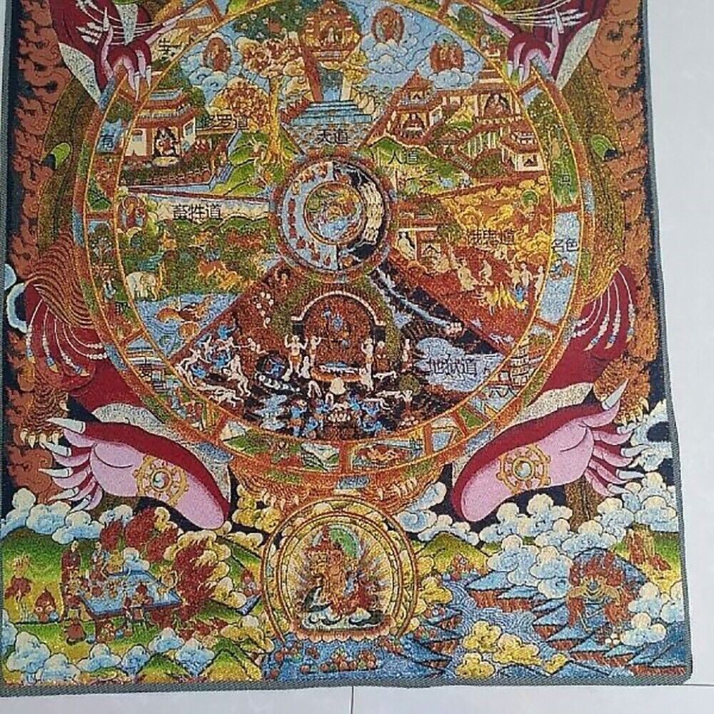 Buddhist Guardian Silk Paintin - Home Textiles China ulasan dan harga