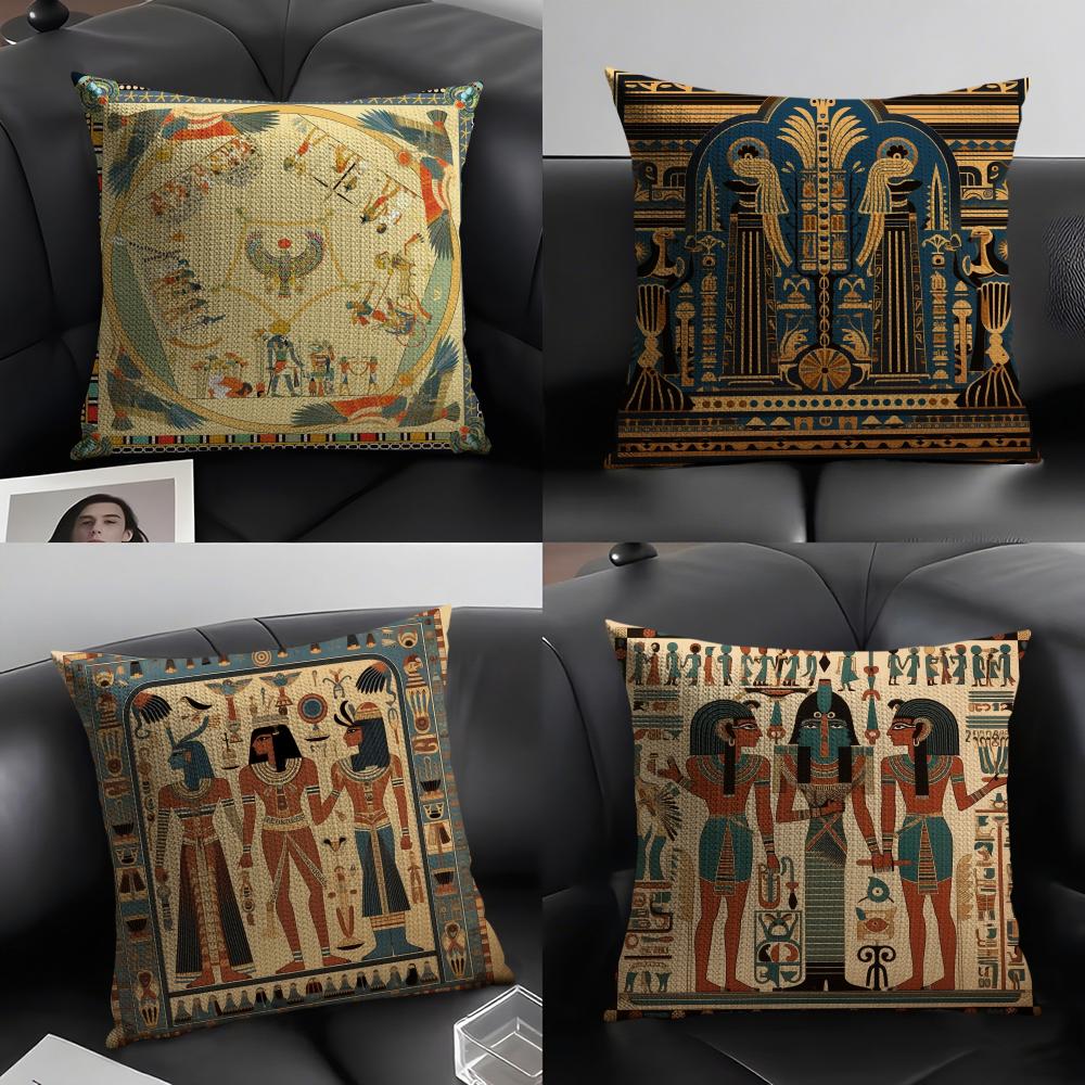 Egypt Pharaoh Pattern Pillow C - Home Textiles Egypt ulasan dan harga