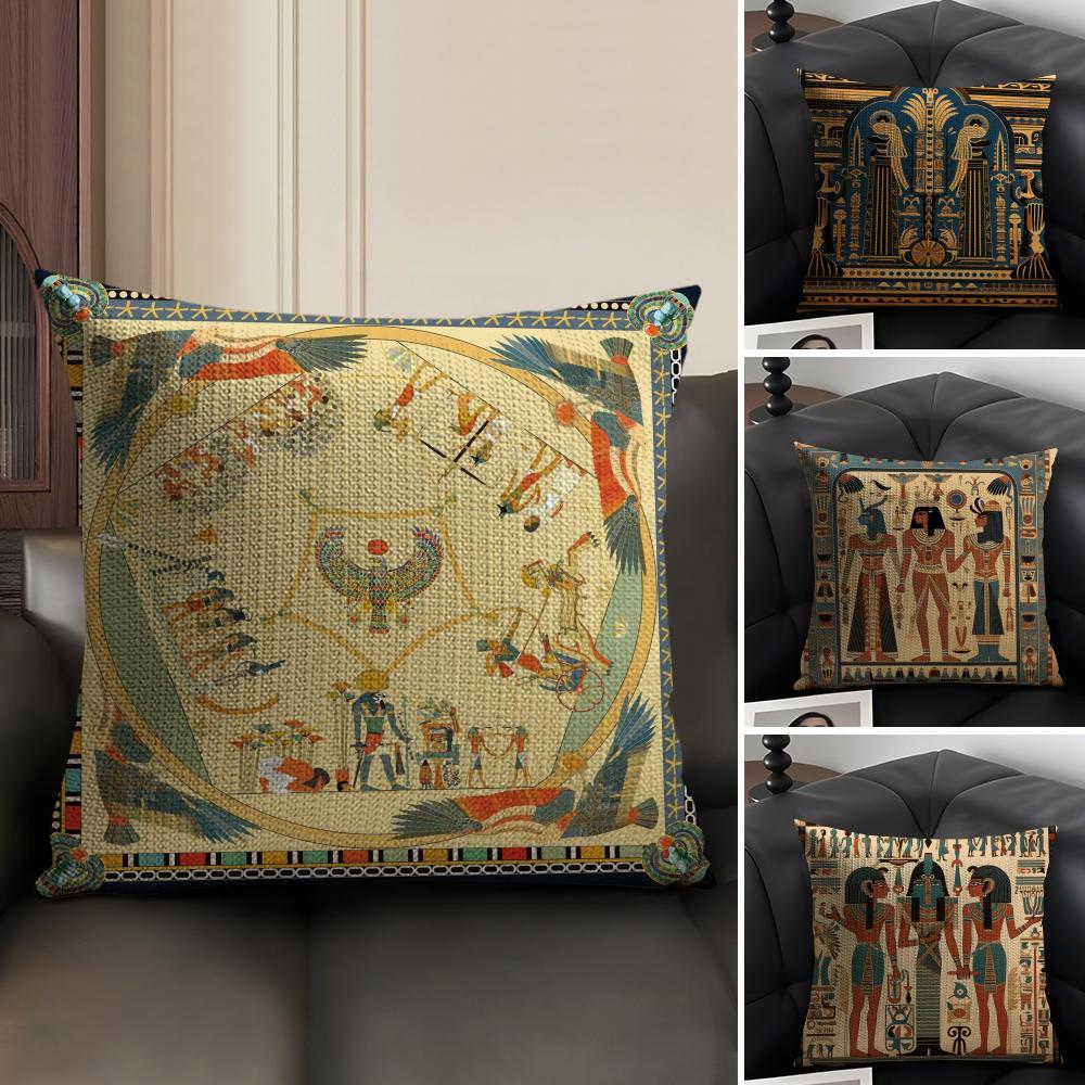 Egypt Pharaoh Pattern Pillow C - Home Textiles Egypt ulasan dan harga
