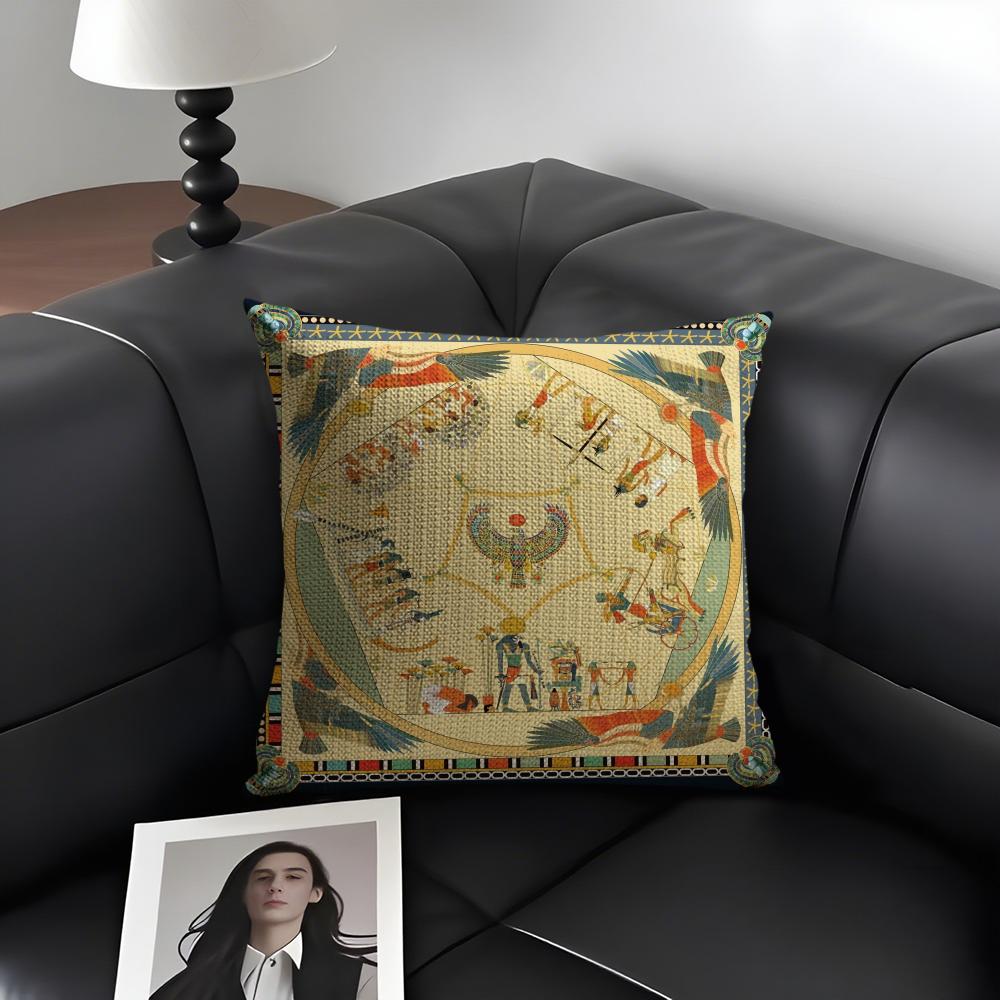 Egypt Pharaoh Pattern Pillow C - Home Textiles Egypt ulasan dan harga