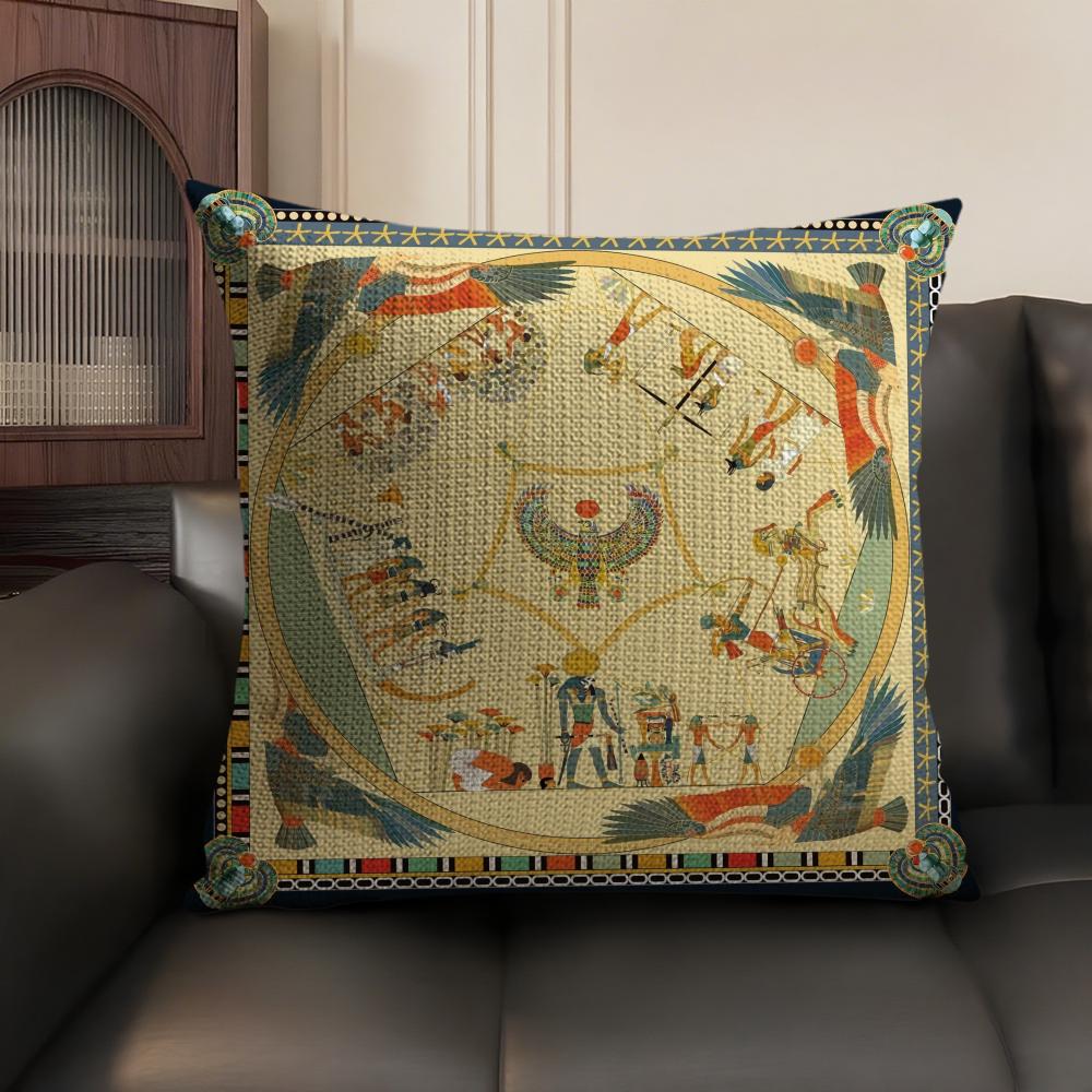 Egypt Pharaoh Pattern Pillow C - Home Textiles Egypt ulasan dan harga