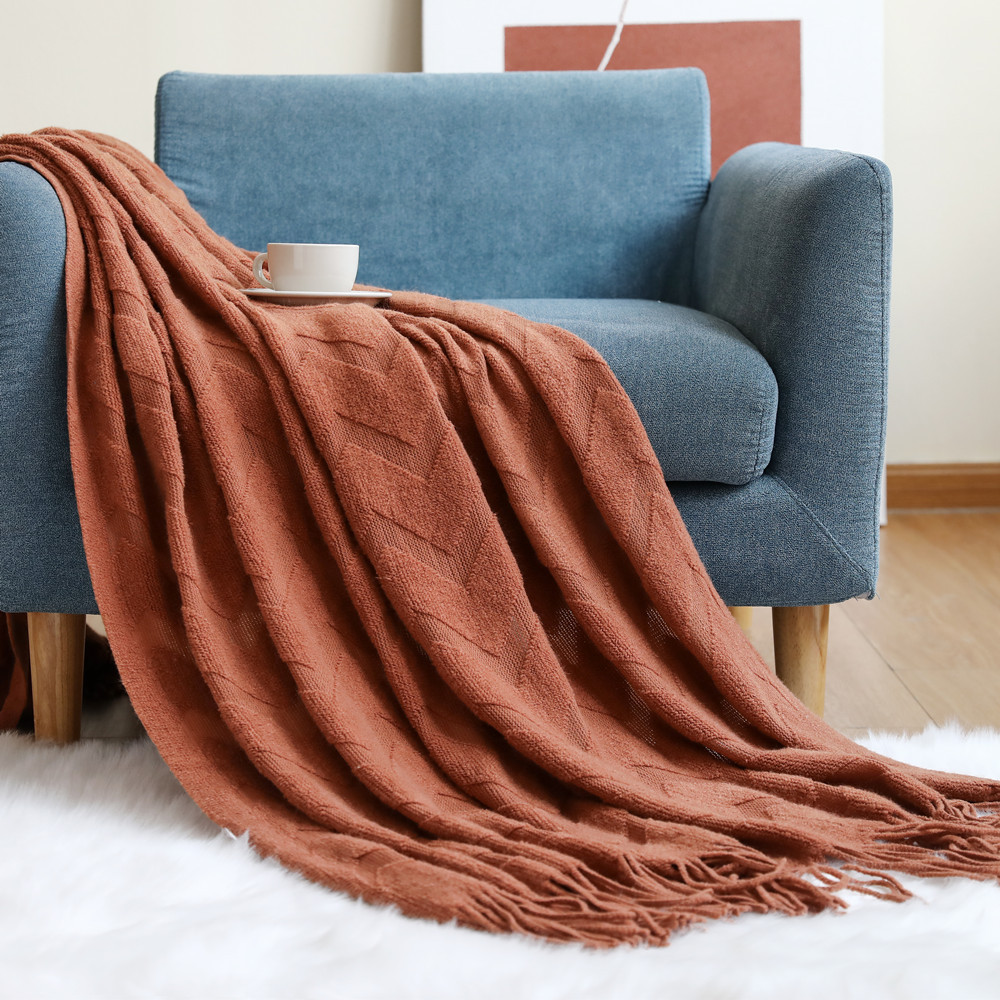 Herringbone Pattern Sofa Throw - Wool Blanket Herringbone ulasan dan harga