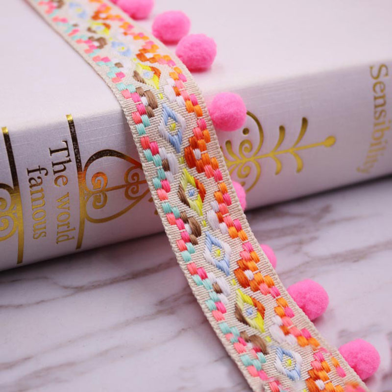 1yards/lot Pompom Fringe trim  - Home Ec Textiles ulasan dan harga