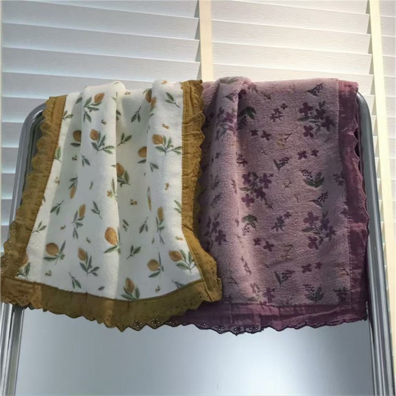 Couple Style Towel With Lace F - Home Textiles Towel Set ulasan dan harga
