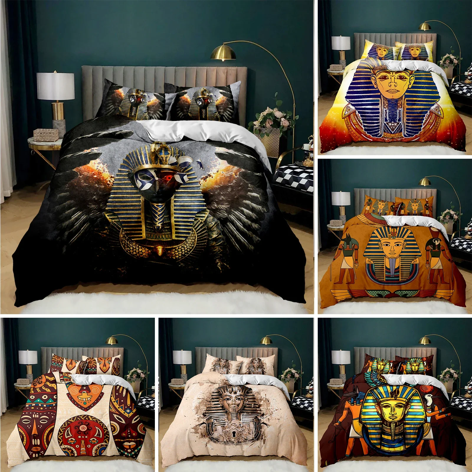 Pharaoh 3D Ancient Egypt Tribe - Home Textiles Egypt ulasan dan harga