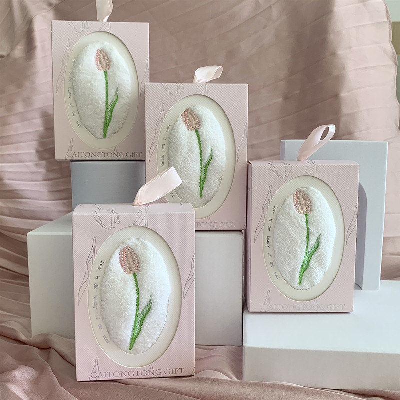 Embroidered Tulip Hand Towel S - Home Textiles Towel Set ulasan dan harga