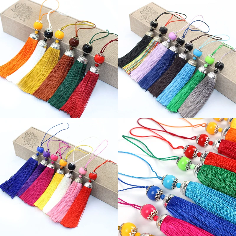 2/5Pcs 8CM Silk Tassel with Ac - Home Ec Textiles ulasan dan harga