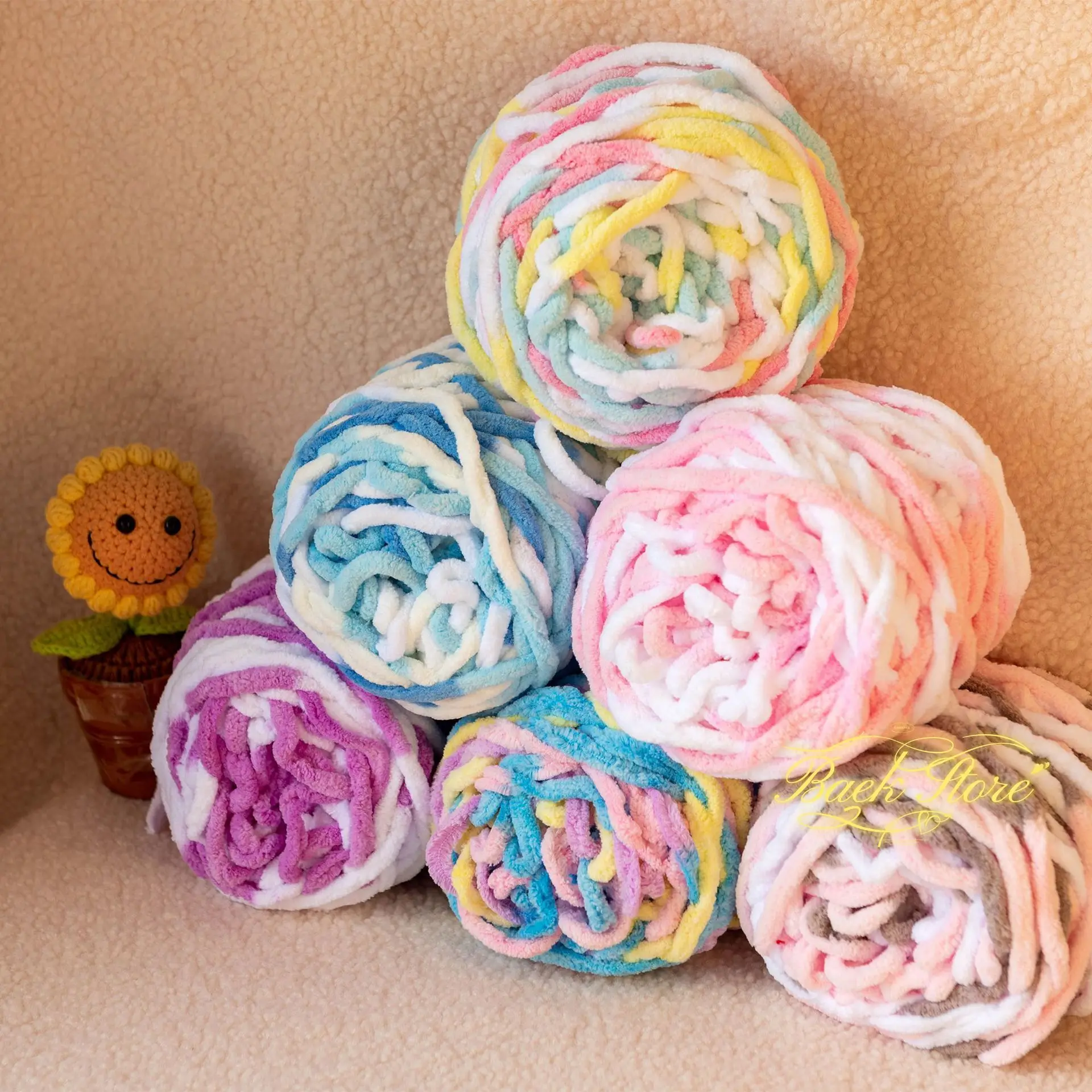 100g/Ball Blended Colorful Dye - Wool Blanket Herringbone ulasan dan harga